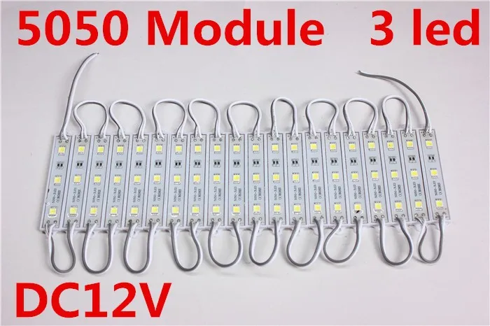 200 шт. 5050 3 светодиодный модули белый Водонепроницаемый DC12V, светодиодный письма канала высокой Яркость Бесплатная доставка
