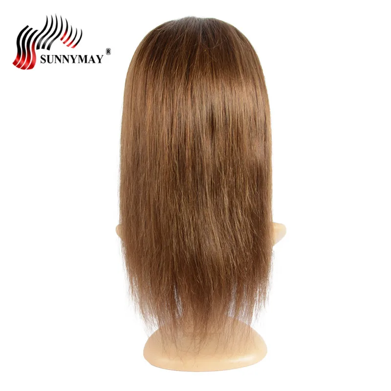 Sunnymay бесклеевой полный шнурок человеческих волос парики#4 цвета прямые волосы бразильские девственные кружевные парики с детскими волосами предварительно выщипанные