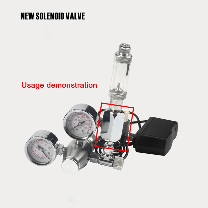 

CO2 Aquarium Regulator Low Temperature Solenoid Valve Pressure Reducing Valve Cylinder Pressure CO2 Equipment Supplies Tools