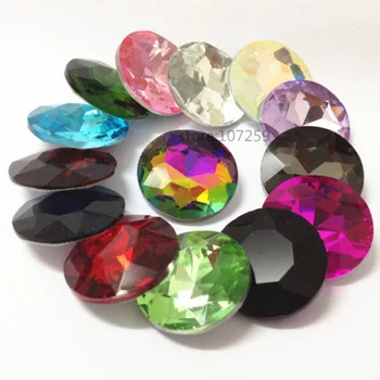 

TopStone 8 10 12 14 27 mm Round Baoshihua Glass Crystal Stone Pointed back High Quality Flat Top Rhinestone