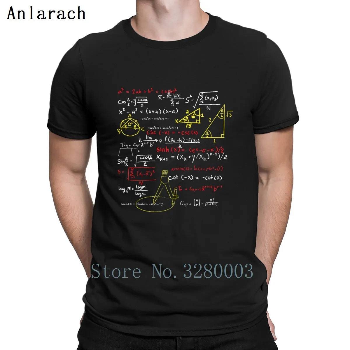 Math Calculate Numbers Algebra Formula T Shirt Funny Casual Character Cotton Round Collar Pictures Graphic Cheat T-Shirt | Мужская