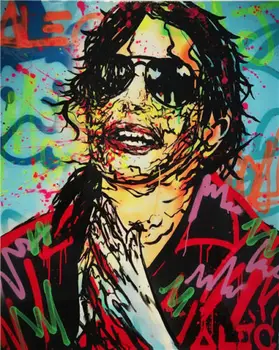 

100%Handmade Alec Monopoly Amazing HD Print on Canvas Graffiti art Michael Jackson 24x36"