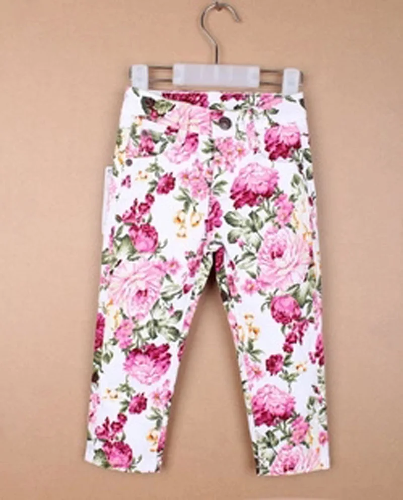 Retail Girl Pants Pretty flowers Printed Children Leggings Trousers ...