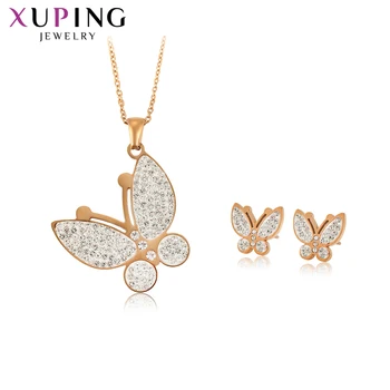 

11.11 Deals Xuping Butterfly Shaped Stainless Steel Jewelry Set Women Party Family Birthday Fashion Prime Gift S176.7-65515