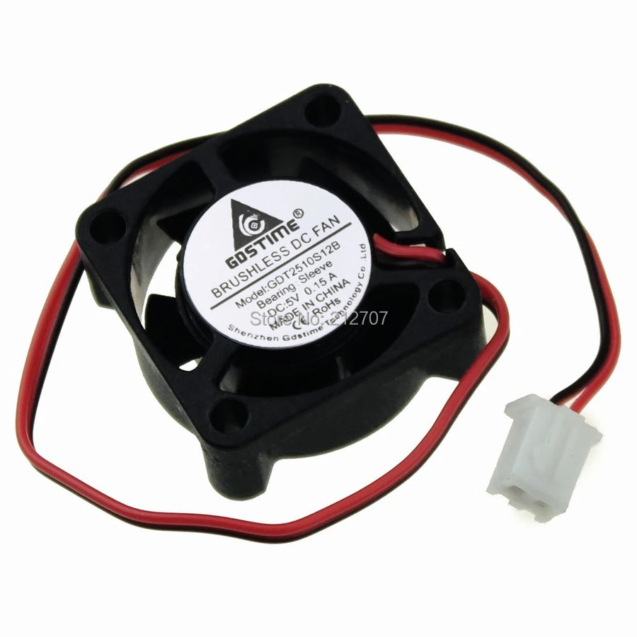 

10 шт. Gdstime DC 5 В XH2.54-2Pin 25 мм 2510s мини кулер безщеточный DC вентилятор для охлаждения компьютера