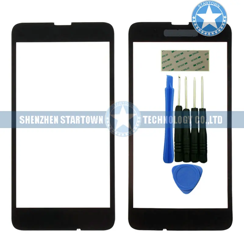 

Front Screen Cover for Nokia Lumia 630 4.5" Inch Outer Glass Screen Lens Cover Replacement Spare Parts Black with tools adhesive