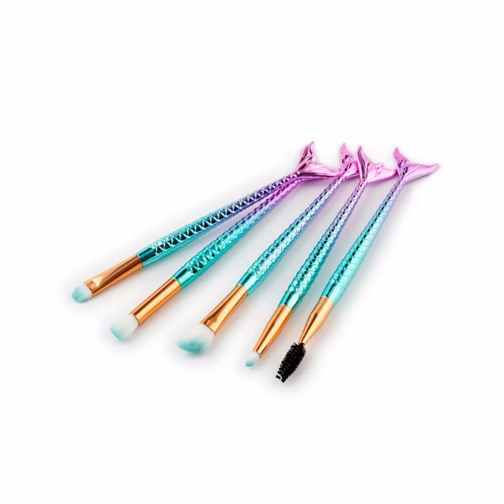 

Mremaid Tails Brush Kits 5/10/15pcs Makeup Brushes Face Foundation Lip Blush Brush Professional Cosmetic Make up Tools