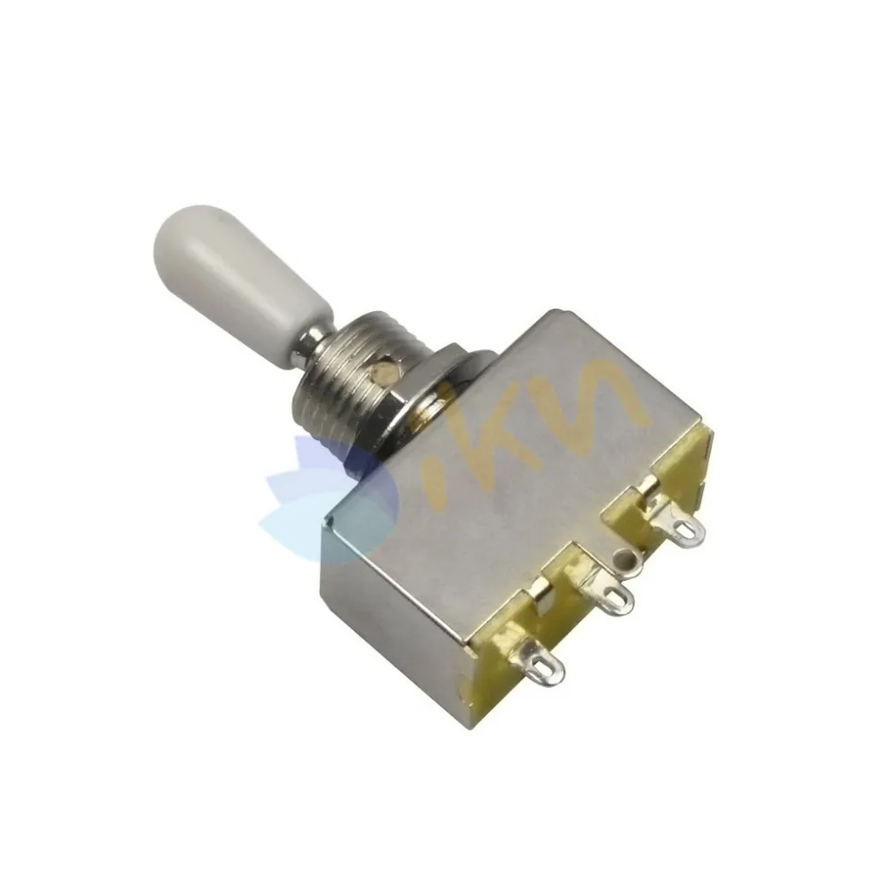 NEW 1pcs Chrome Guitar 3 Way Toggle Switch with White Cap for Electric
