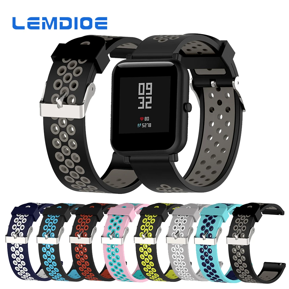 LEMDIOE Smart Accessories For Xiaomi Bip Smart Watch Double Color