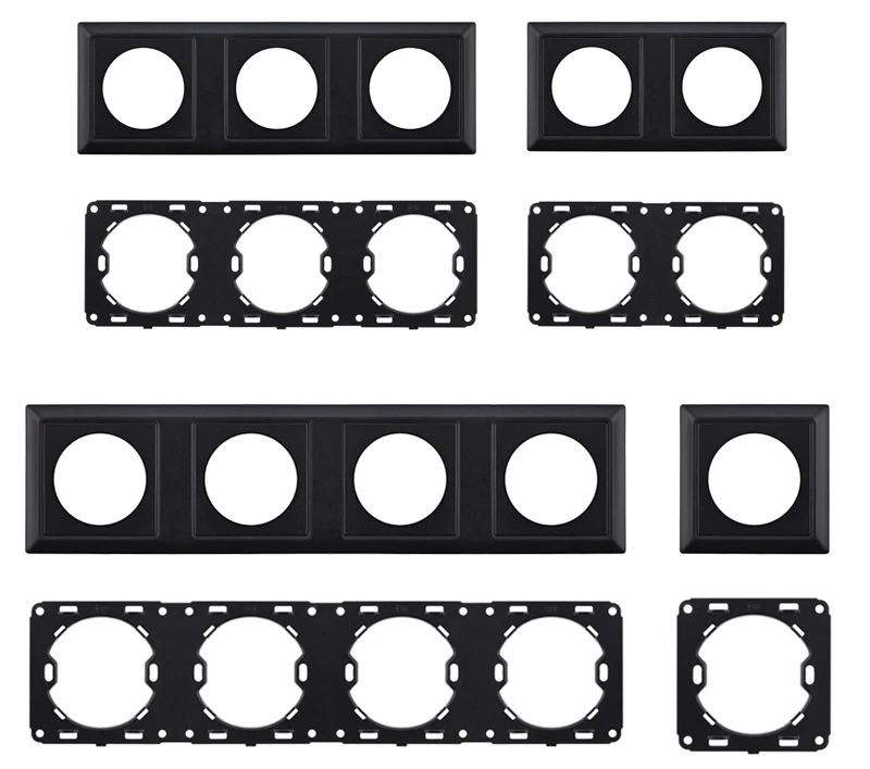 L1 настроить diy части черная пластиковая панель Рамка для настенного выключателя гнездо пластиковая рамка только Singel, двойной, тройной, четырехместный панель