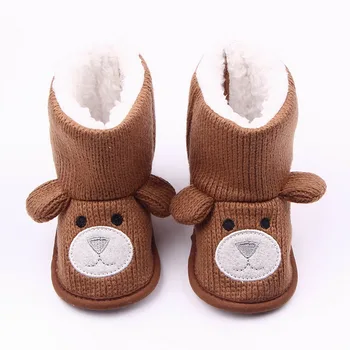 

Brown Baby Winter Boots Infant Toddler Newborn Cartoon Bear Shoes Girl Boy First Walkers Super Warm Snow Booties Boots.CX194B