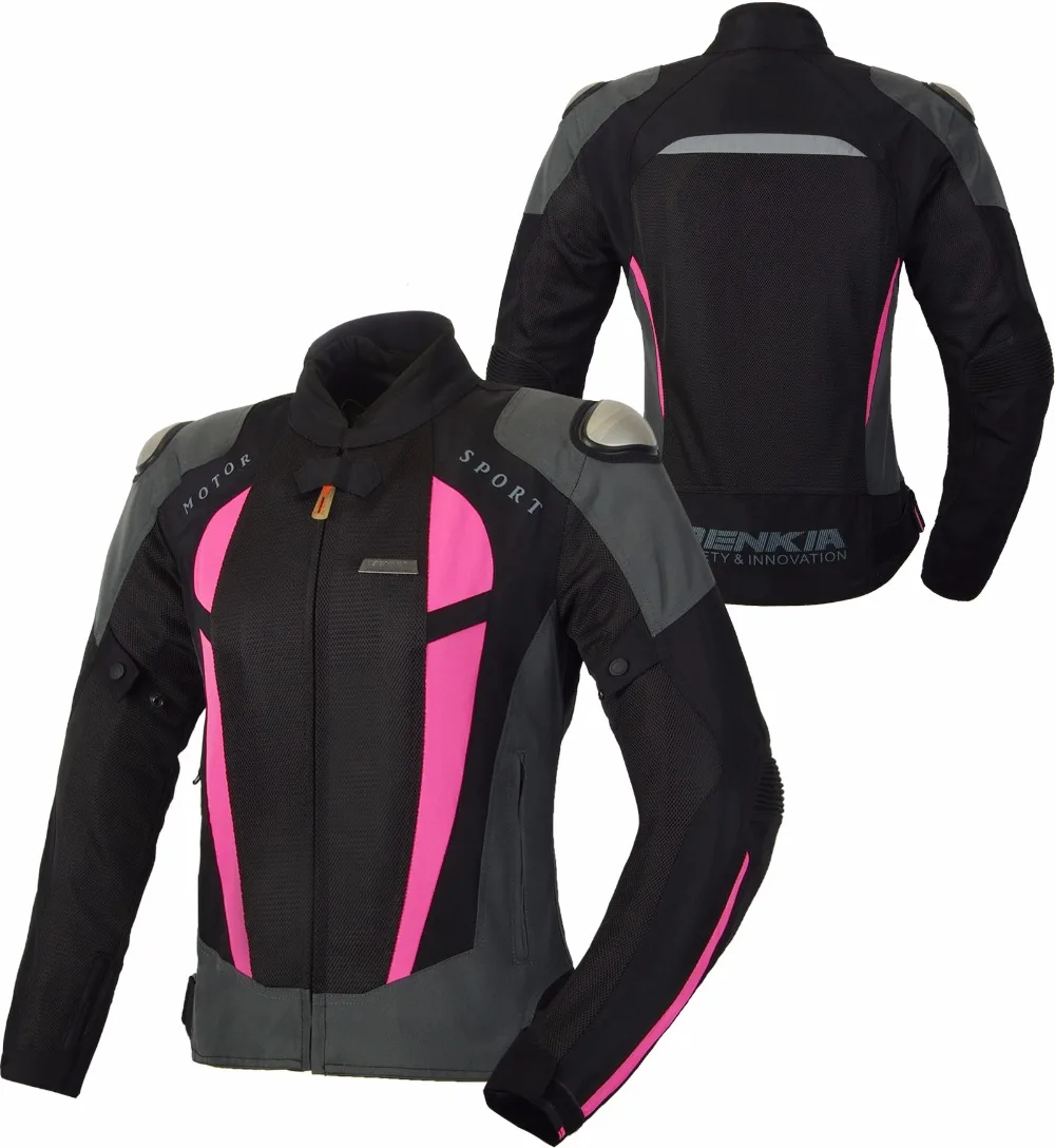 

Benkia Jacket Motorcycle Women Mesh Breathable Motocross Racing Jacket Reflective Motorbike Riding Jacket Protective Gear