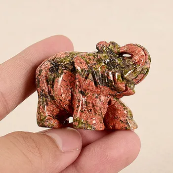 

45-50mm 1pcs Natural quartz crystal carving elephant handicraft decoration manufacturers direct sales