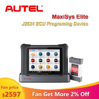 شراء AUTEL MaxiSys النخبة السيارات أداة تشخيص السيارات J2534 إعادة برمجة ECU أداة البرمجة أسرع من MS908p OBD2 سيارة ماسح ضوئي تشخيصي