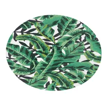 Пол ковры тропических растений листья узор Круглый фланель коврик для ванной комнаты 100 см Antideslizante Suelo 3d