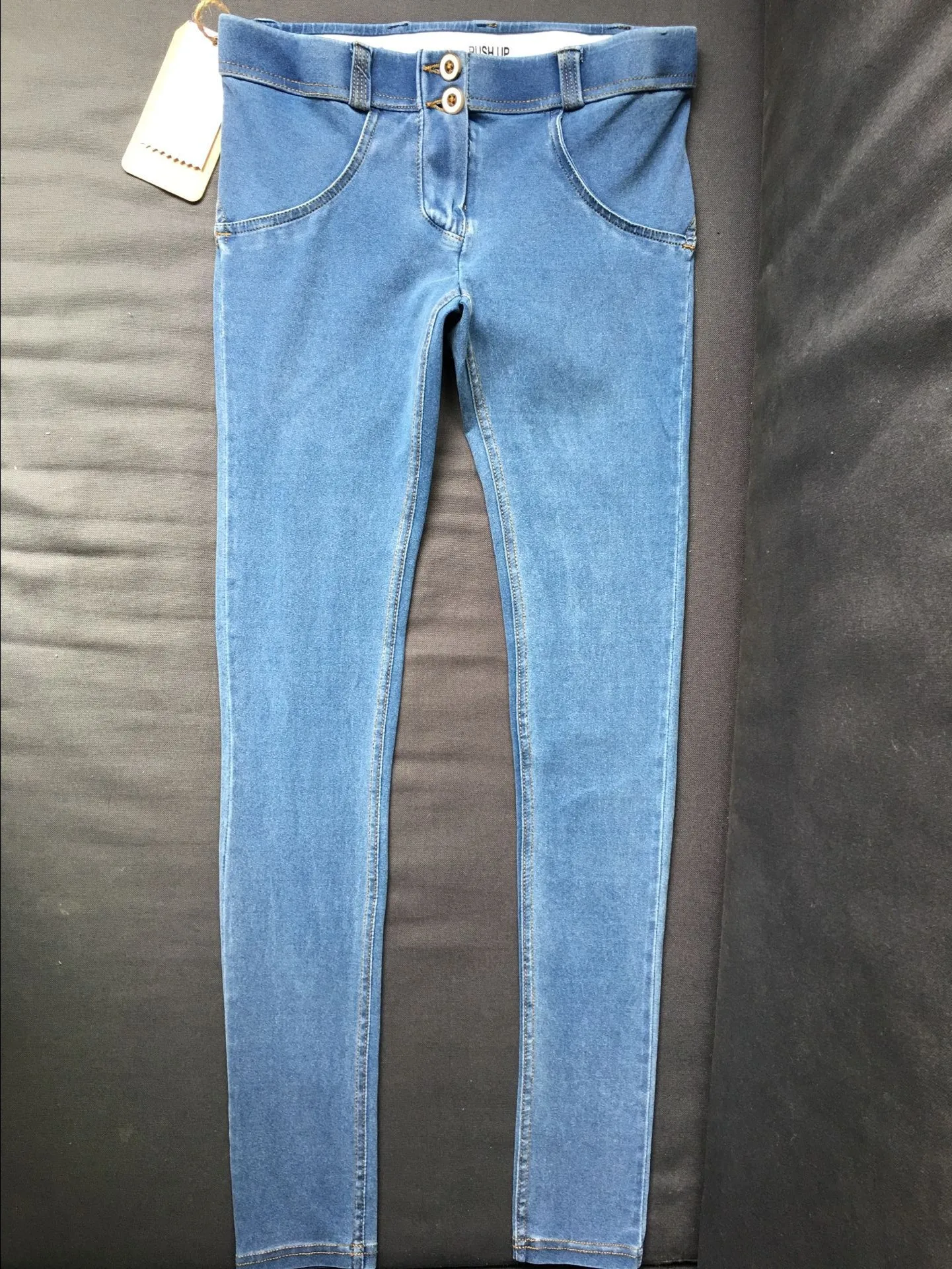 Супер Эластичные Обтягивающие джинсы для женщин с низким вырезом, джинсы с пуш-ап, уличная одежда, синие спортивные дамские хлопковые джинсы, Vaqueros Mujer