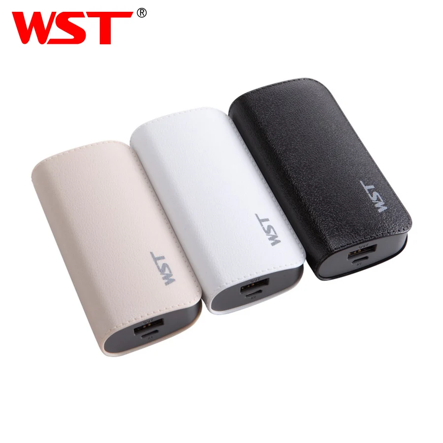 WST Portable Power Banks PoverBank Battery Pack Mobile External Battery Power Bank For iPhone 6 Samsung Phone 5200mAh Powerbank