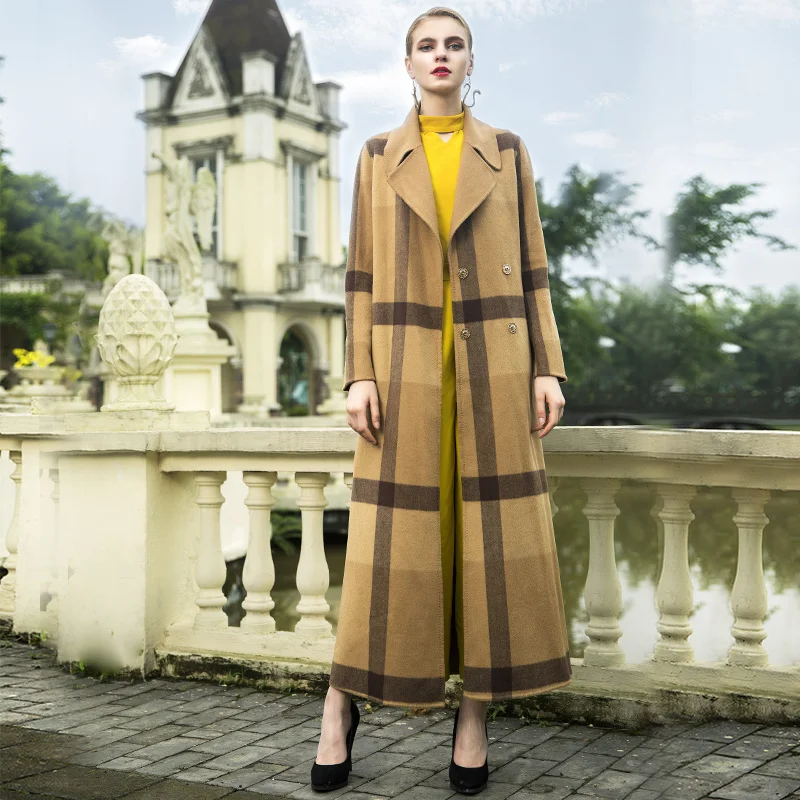 

Womens Coats Winter OL Style Wool Warm Long Coat British Style Outwear Adjustable Waist Lady Overcoat Belt 6913