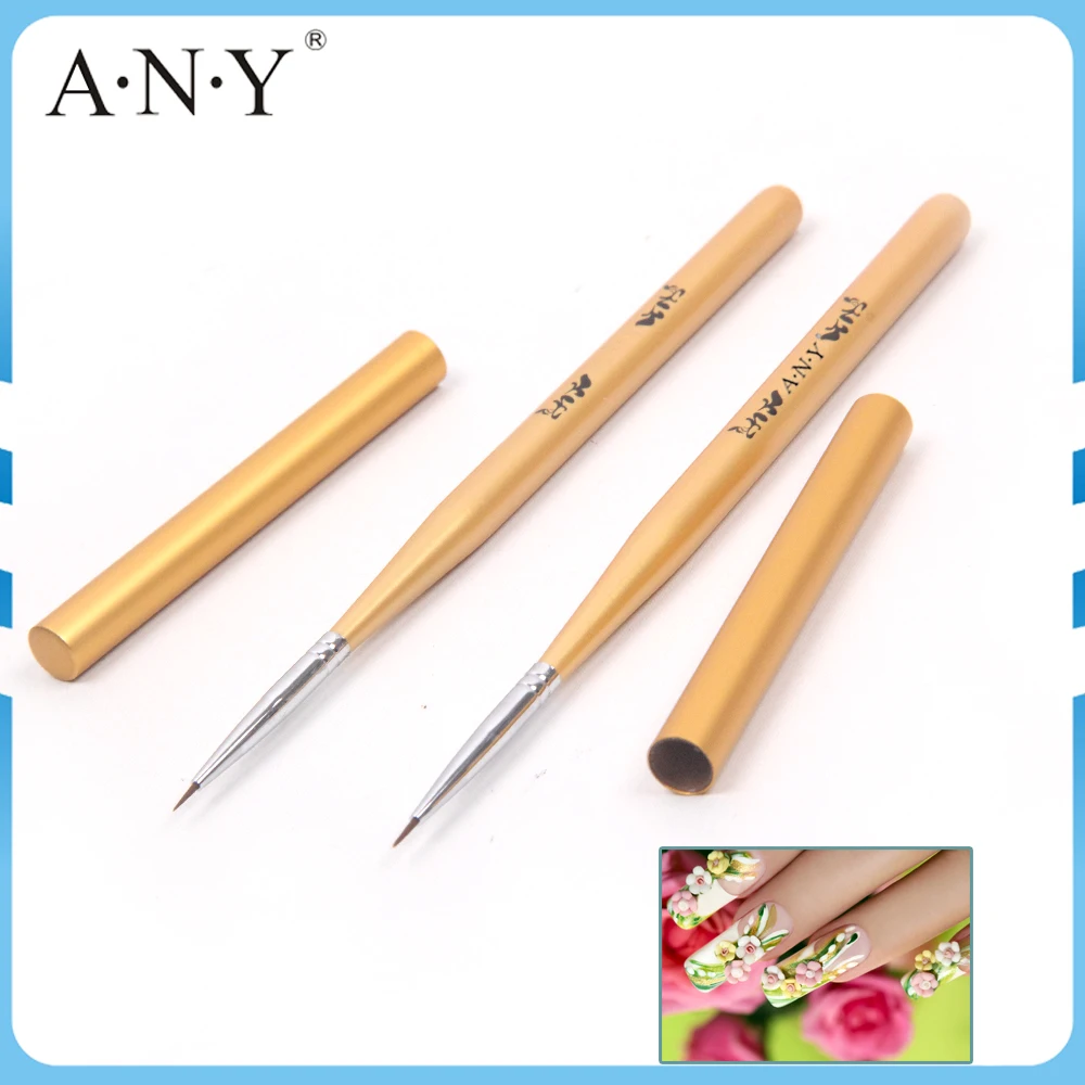 

Free Shipping ANY Golden Wooden Handle Nylon Hair Painting Brush With Cap 0000# Single Piece