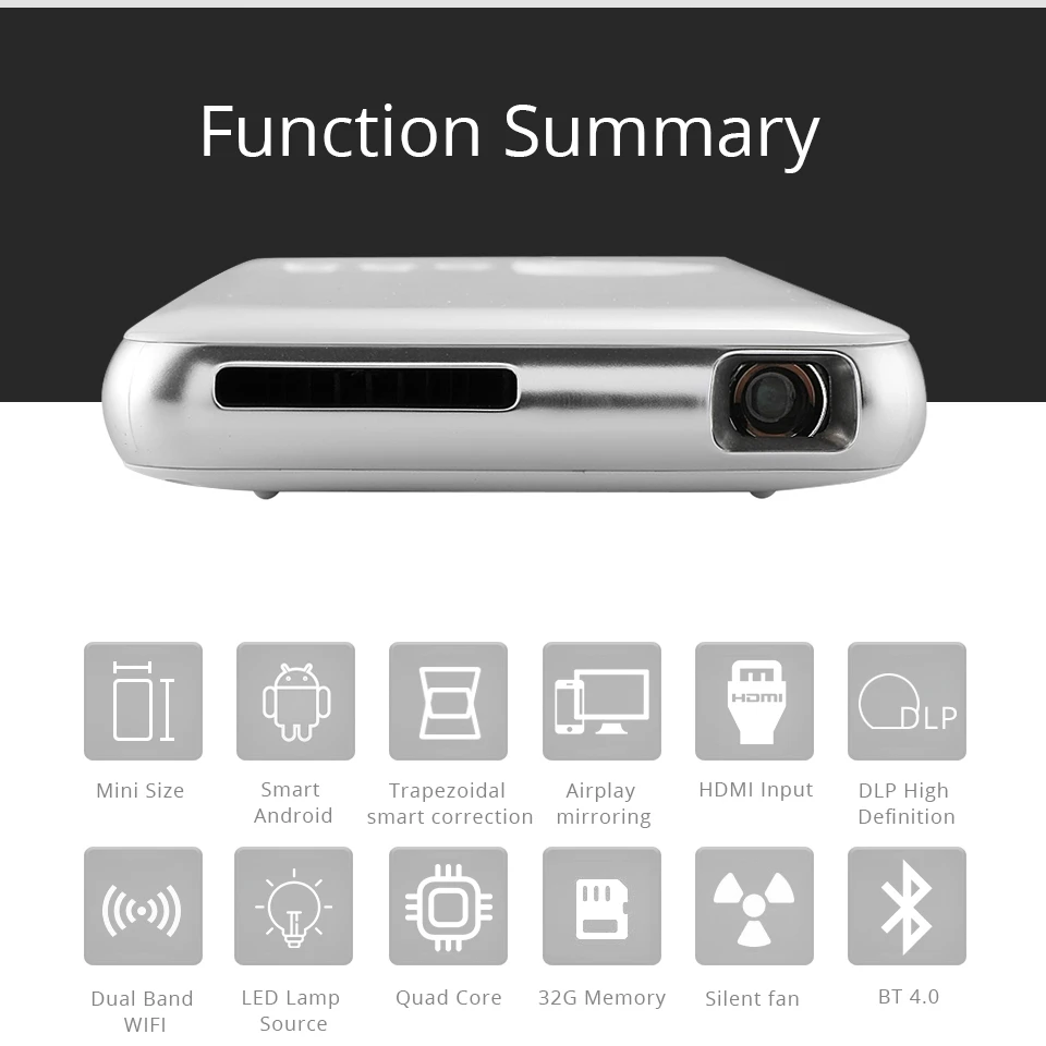 WZATCO M6 Android 7.1.2 5000 мАч портативный мини светодиодный проектор WiFi Bluetooth DLP 1080P Beamer