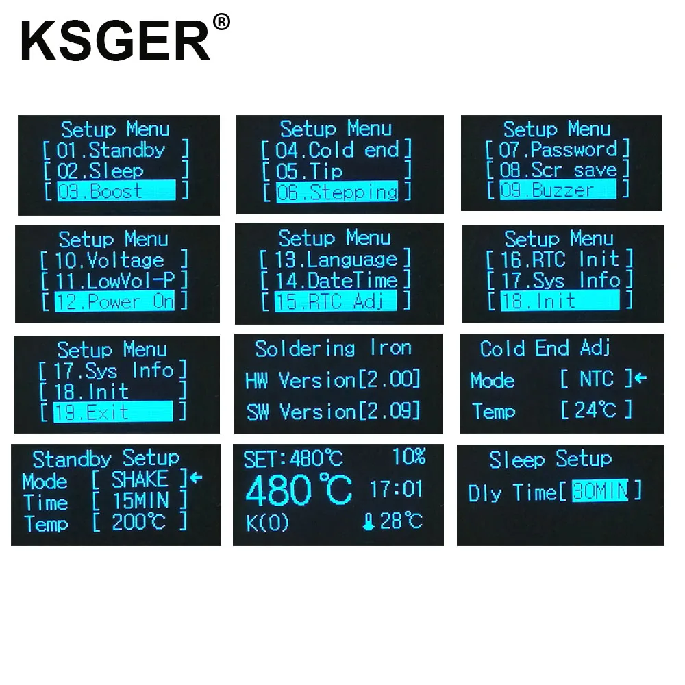 KSGER T12 паяльная станция V2.0 STM32 OLED Цифровые Электрические паяльники Stings DIY сварочные инструменты быстрый нагрев T12 наконечник утюга