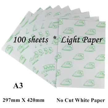 

(A3*100pcs) No Cut Paper Self Weeding Paper Laser Heat Transfer Printing Paper For clothing White Color Thermal Transfers Papel