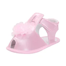 Однотонные мягкие детские туфли с кружевом для маленьких девочек Нескользящие тонкие сандалии Вьетнамки на плоской подошве, мягкие, S3APR18