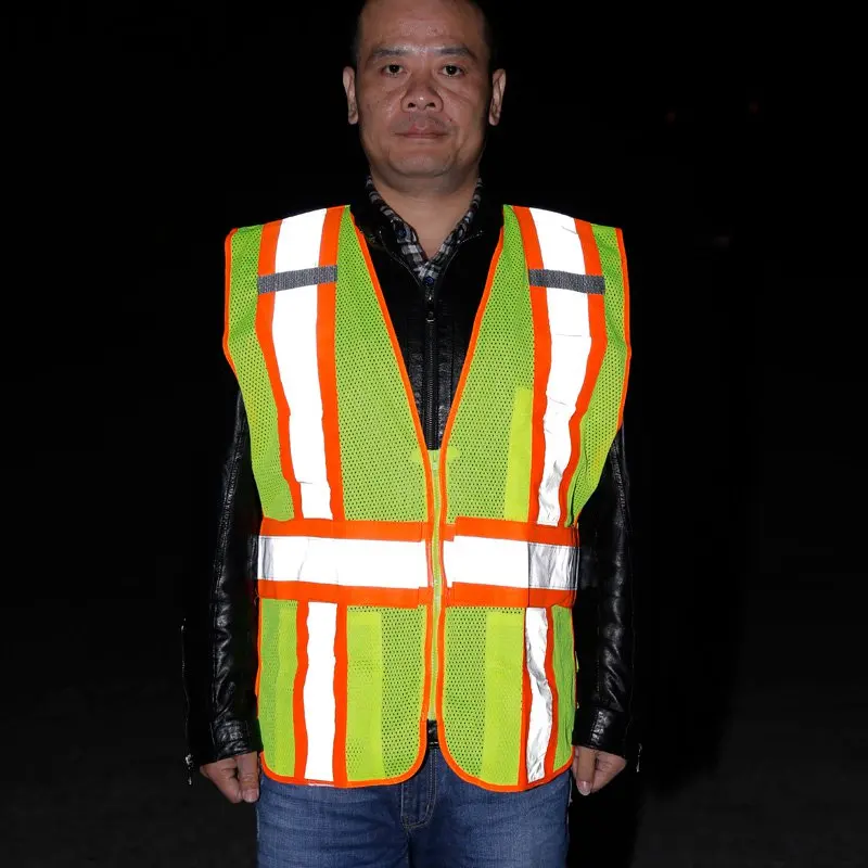 

Reflective safety vest breathable mesh vest fluorescent reflective cloth collision color high Highways Construction