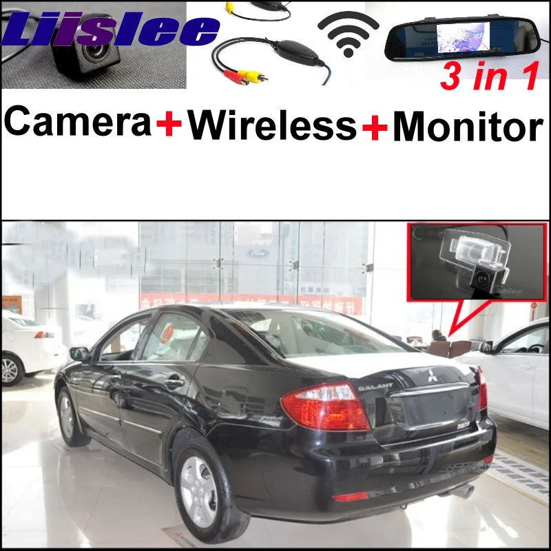 

3 in1 Special Rear View Camera + Wireless Receiver + Mirror Monitor Easy Backup Parking System For Mitsubishi Galant Grunder 380