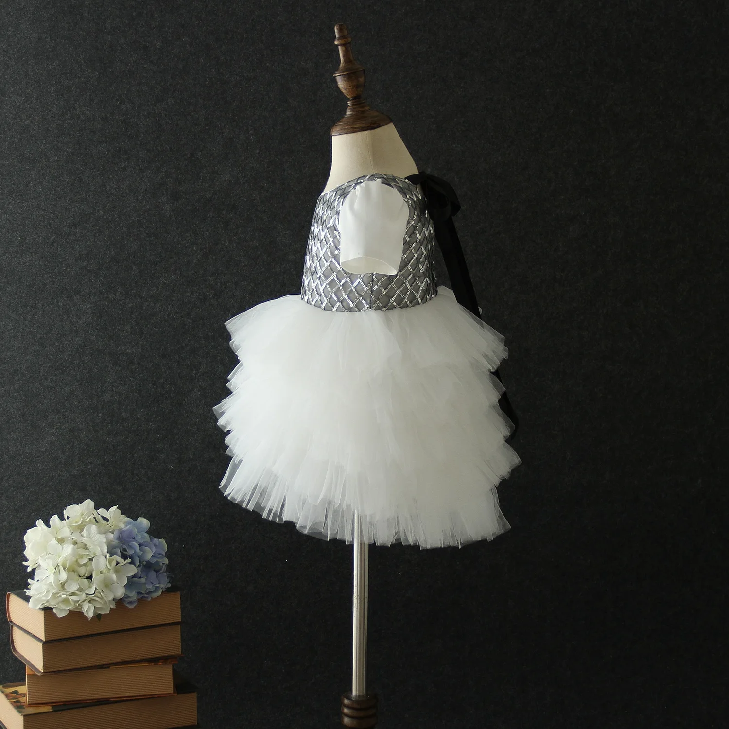 Платье с блестками в клетку для маленьких девочек; детское платье-пачка для первого дня рождения; однотонное красивое газовое платье принцессы; Vestido
