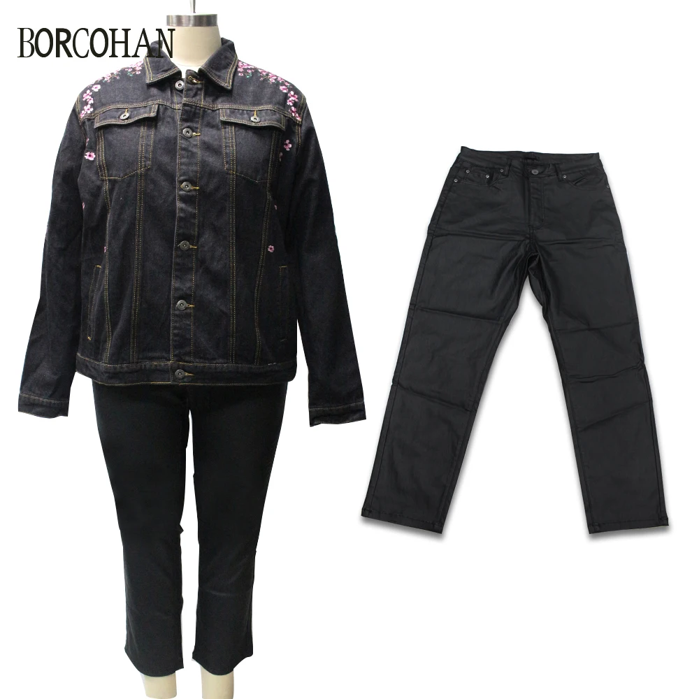 Women PU leather jeans large size women sexy tight stretch black yk163