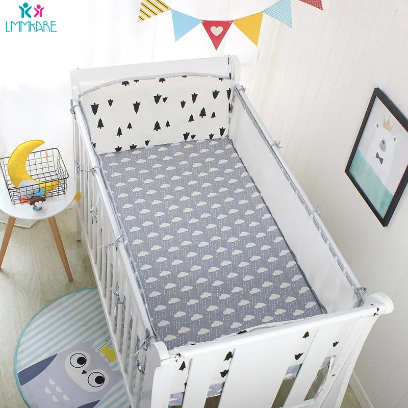 5pcs Breathable Mesh Newborn Crib Bumper Baby Bedding bumpers Kid infant Crib Liner Cot Sets baby bed bumper Protector