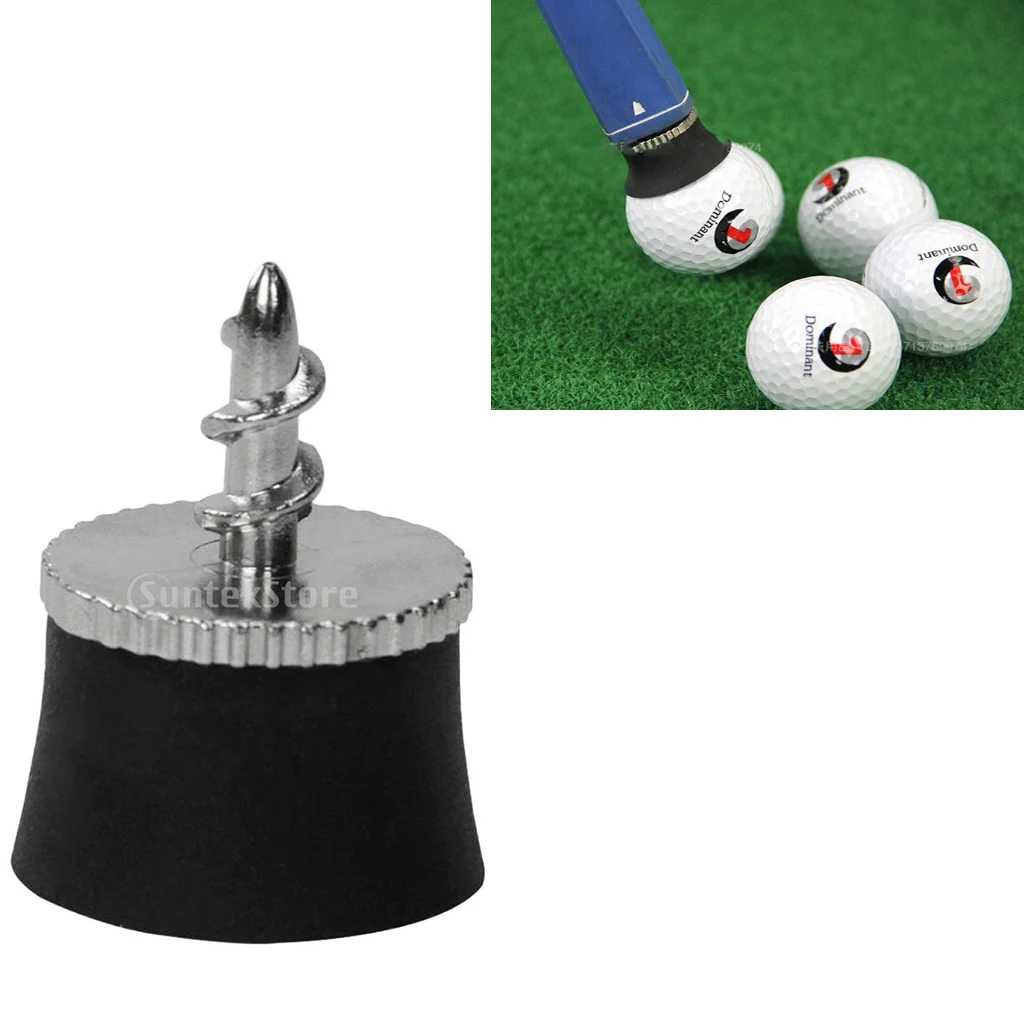 Golf Ball Sucker Cup Pick Ups Black Rubber Putter Suckers Screws into your putters Retrieves Ball Easily