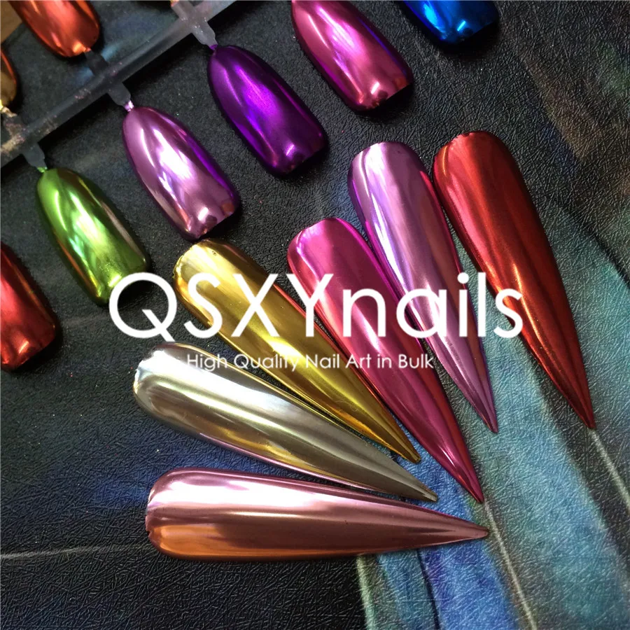

0.5g TOP Quality Nail Chrome Powder Metallic Color Pigment Nail Glitter Smooth Rubbing for Nail Art Gel Nail Polish Manicure
