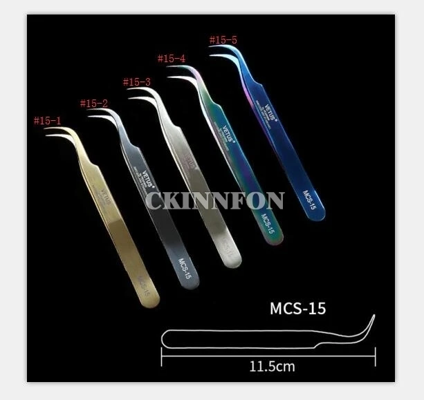 Note color or Number 100 шт./лот Genunie MCS-15/12 серия Радужный Пинцет для наращивания ресниц Пинцет из нержавеющей стали Новинка - Цвет: Note color or Number