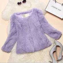 2016 Lady Real Rabbit Fur Jacket Coat Spring Autumn Women Genuine Fur Outerwear Coats Female Clothing