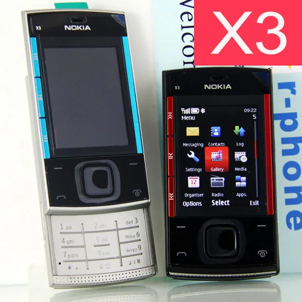 Восстановленный Оригинальный Мобильный телефон Nokia X3 разблокированный сотовый