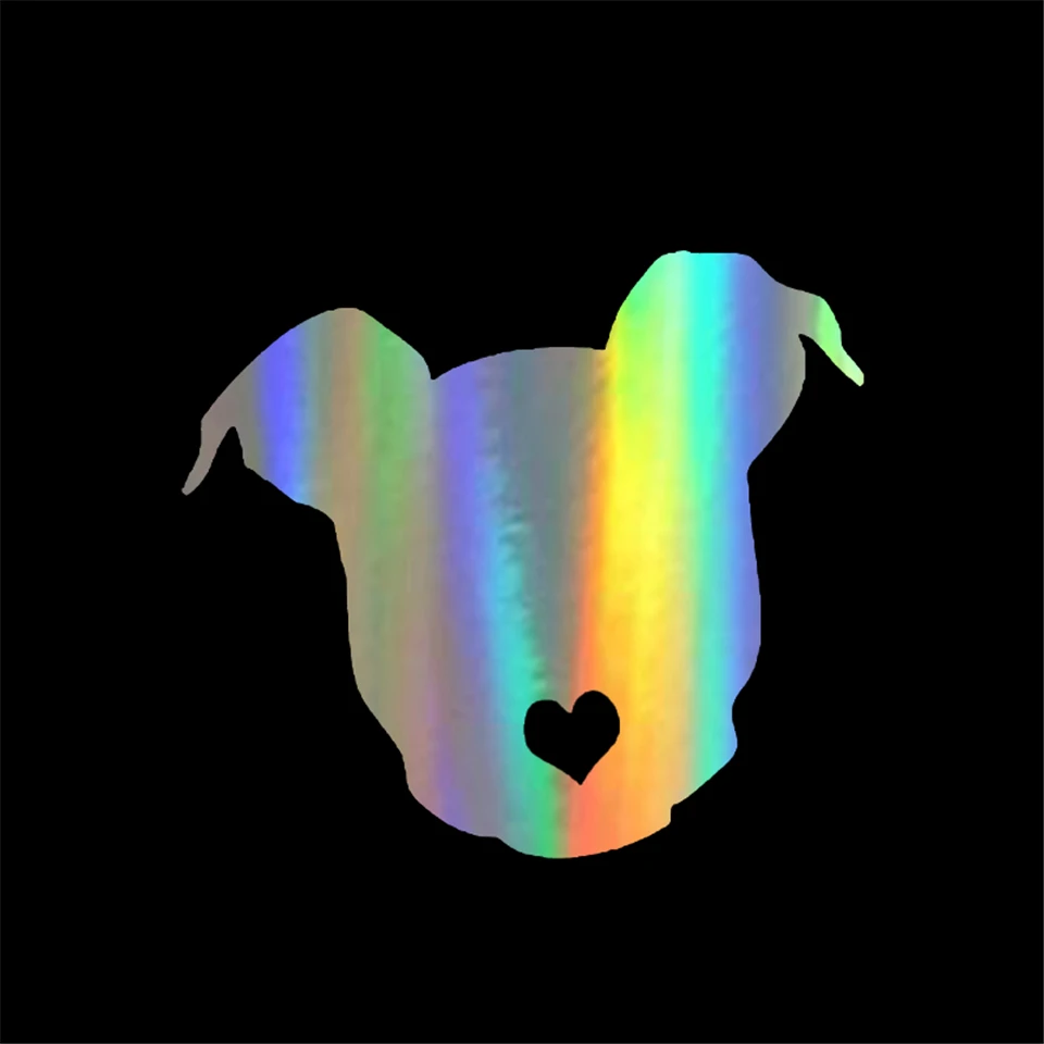 10CM8.9CM Pitbull Love Dog Decal Car Window Vinyl Waterproof Sticker Sticker On Car For Ford Audi BMW Toyota VW BlackSilver  (2)