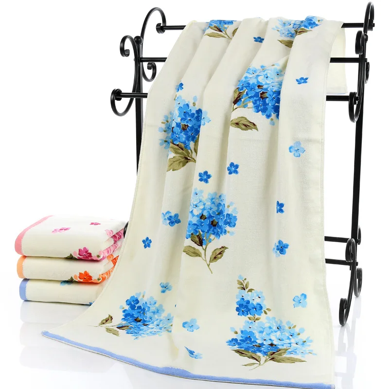 Lady Peony flowers Bath Towel Cotton shower Towels Home Textile Women 70x140cm Towels Terry For adults