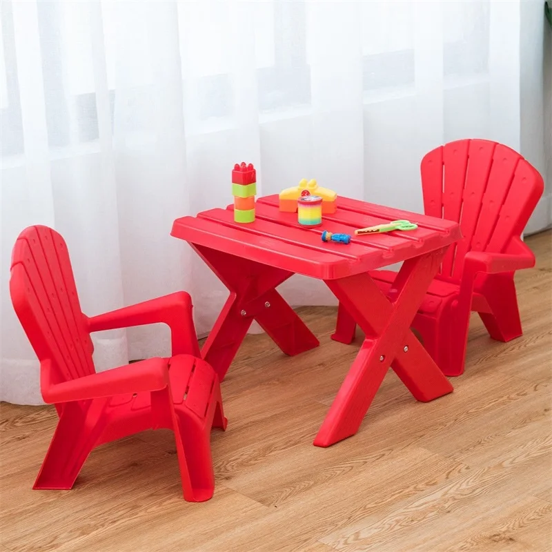 3-Piece Plastic Children Play Table Chair Set Durable Construction PP Furniture Set Simple Assembly Required OP3232 3-Piece Plastic Children Play Table Chair Set Durable Construction PP Furniture Set Simple Assembly Required OP3232