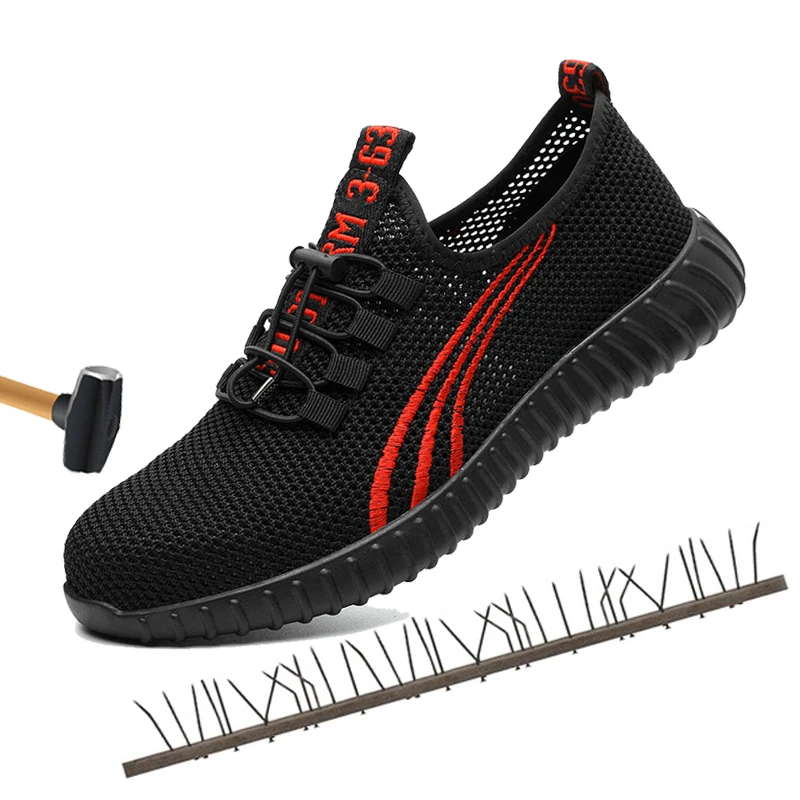 

Steel toe cap safety shoes mesh breathable work shoes indestructible shoes