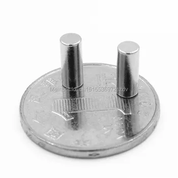 

200pcs Strong Round Dia 4mm x 10mm N35 Rare Earth Neodymium Magnet Art Craft Fridge 4x10mm