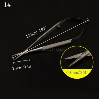 

Microscopic Scissor Forcep Probe Micro Hook Tweezer Spatula 12cm Stainless Steel Micro Tweezer O10 dropship