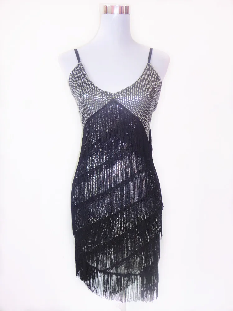 Roaring 1920s Flapper платье костюмы Грейт Гэтсби вечерние платья v-образным вырезом спинки Спагетти ремень бахрома Мини платье для танцев