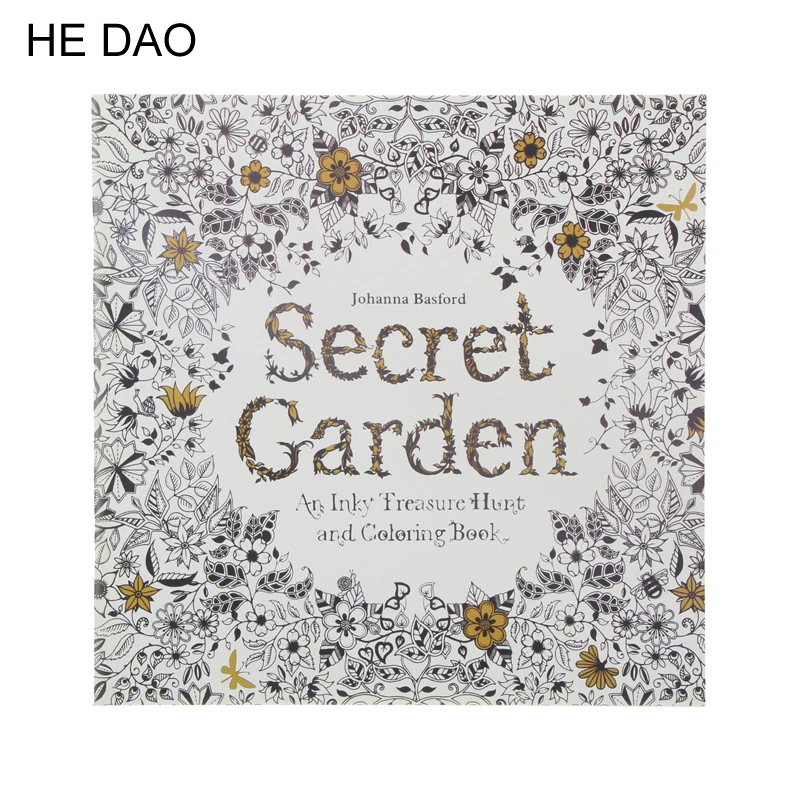 Libro para colorear en inglés con jardín secreto de 24 páginas para niños adultos para aliviar el estrés