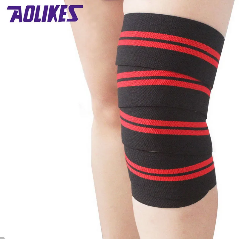 AOLIKES 2 pieces 2M*8CM powerlifting elastic bandage leg compression
