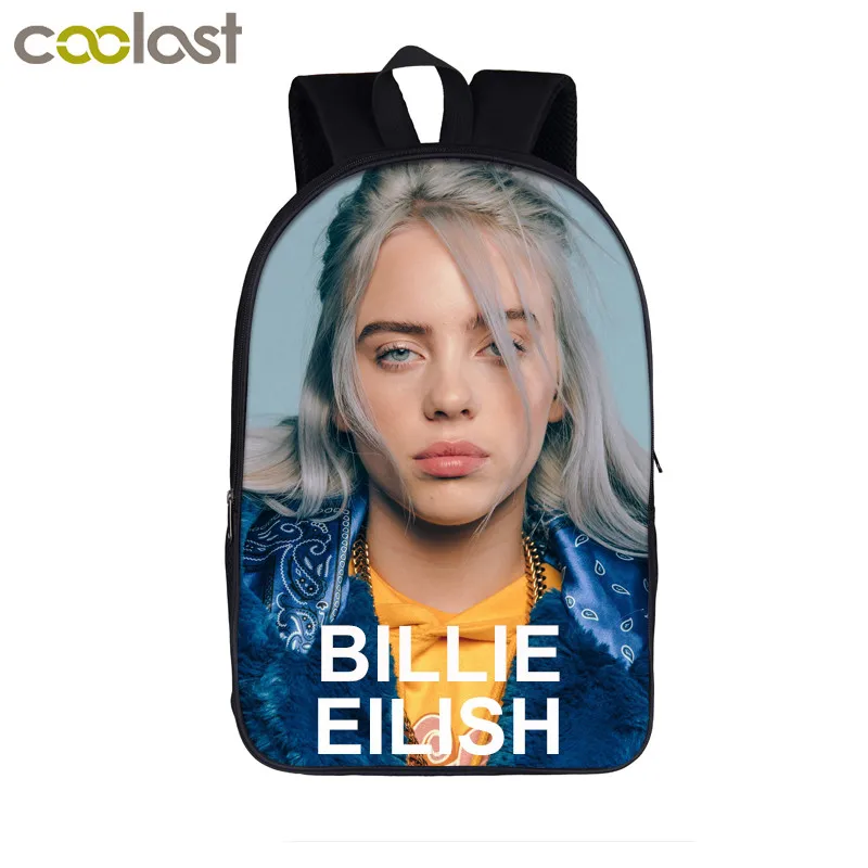 Billie Eilish рюкзак для подростков мальчиков и девочек, детские школьные сумки в стиле хип-хоп, Женская Повседневная сумка, школьный рюкзак для студентов - Цвет: 16em04