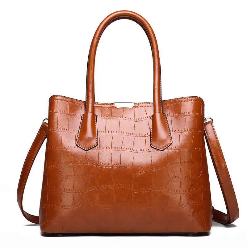 

2018 New PU Leather Female Shoulder Bags Women Alligator Messenger Bag Zipper Tote Bag Vintage Large Crocodile Pattern Handbag