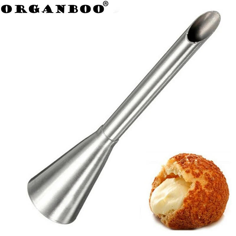 

ORGANBOO 1 PCS Stainless Steel Puffs Piping Mouth Crowded Flowers Mouth Crowded Puffs Cream Fillings Cake Decorating Tools
