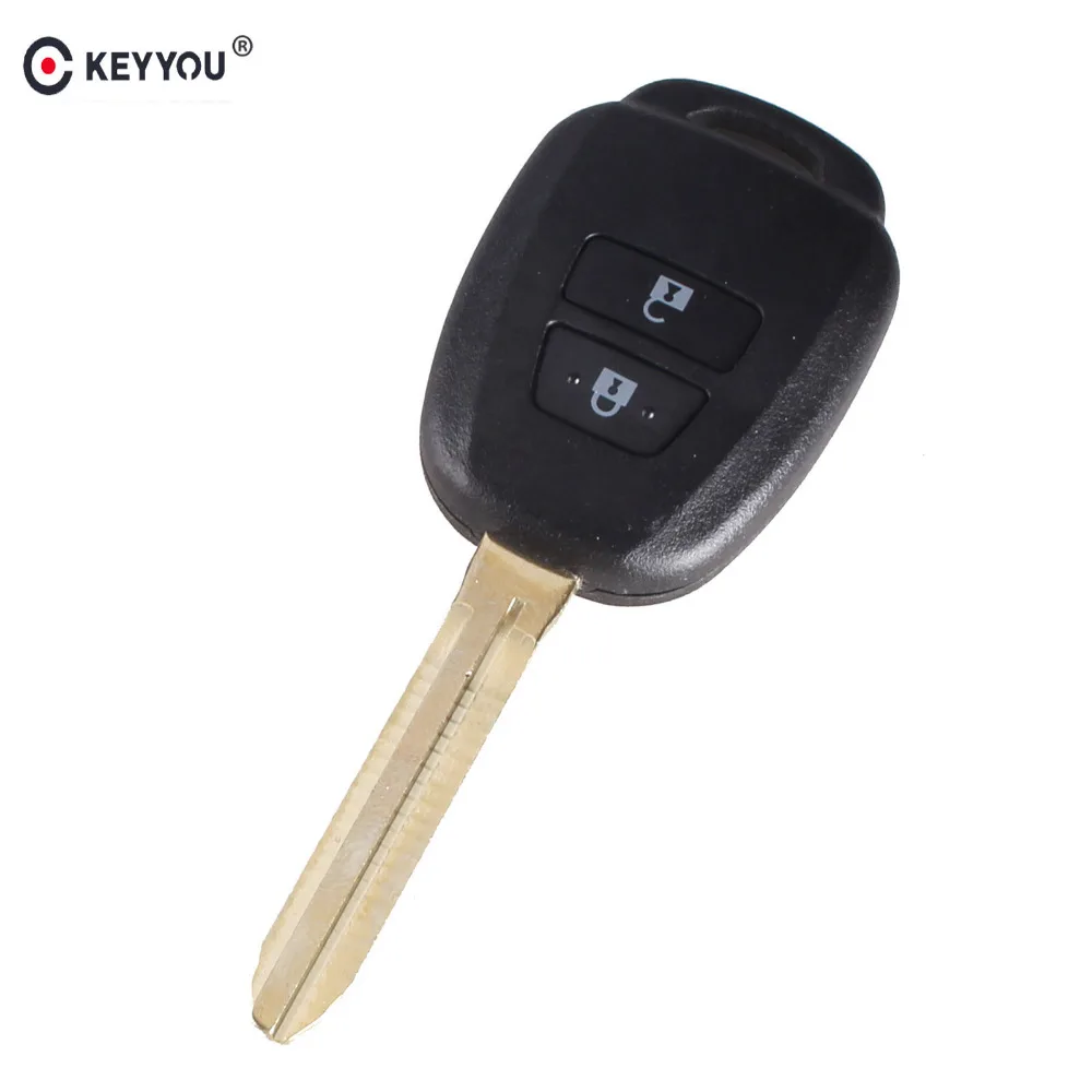 

KEYYOU 2 Buttons Remote Key Shell For Toyota Corolla Camry Reiz Vios RAV4 Crown Key Replacement Fob Case Cover With TOY43 Blade